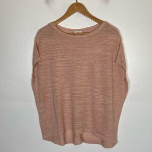 Pure Jill Linen Blend Sweater Top Size XS Oversized Prink Slouchy Minimalist